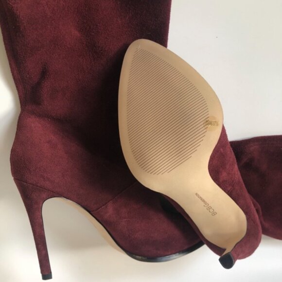 BCBGeneration Valor Suede Mid-Calf Pointed-Toe Stiletto Boots, Size 7 - Picture 8 of 10